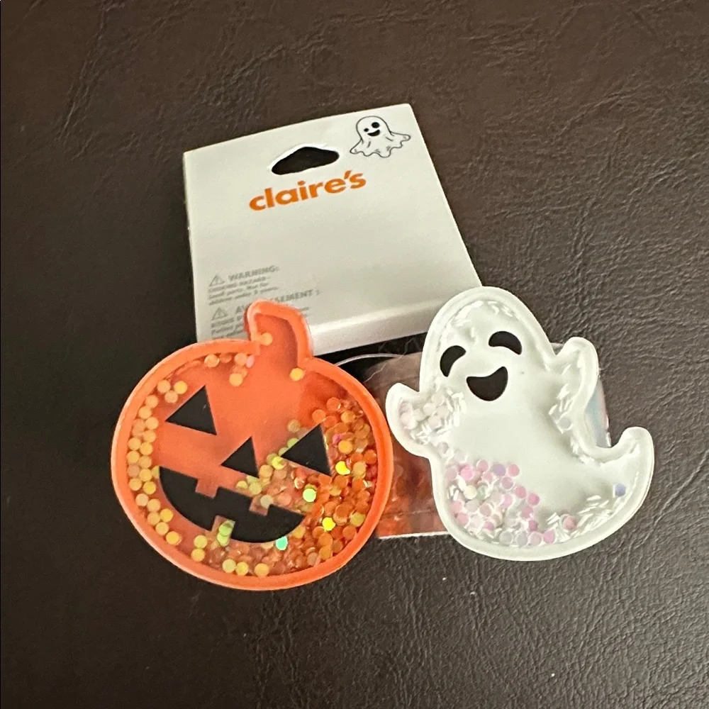 Claire’s Halloween Pumpkin & Ghost Slap Bracelet set
